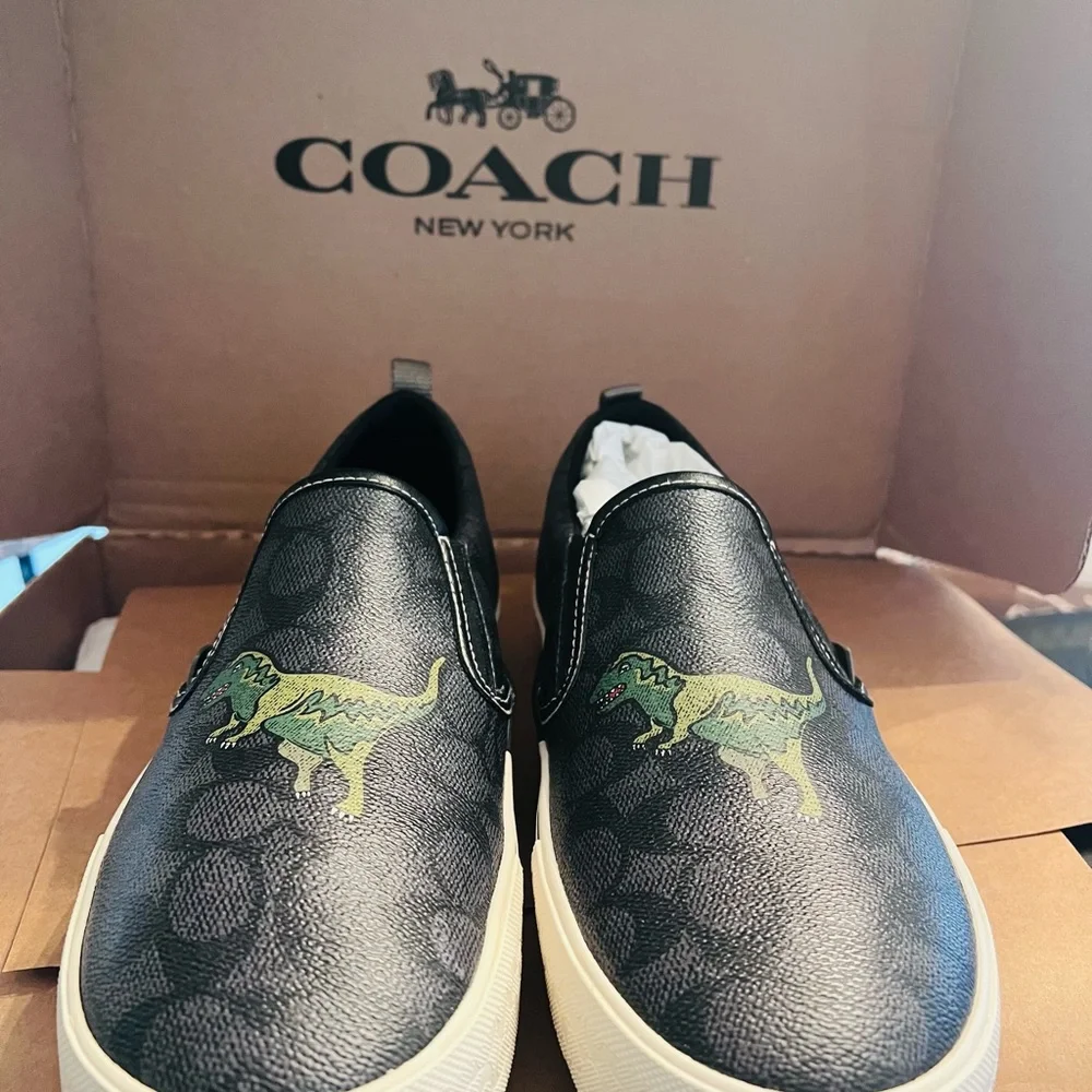 Men’s Coach Rexy Black Slip ons - Picture 4 of 4